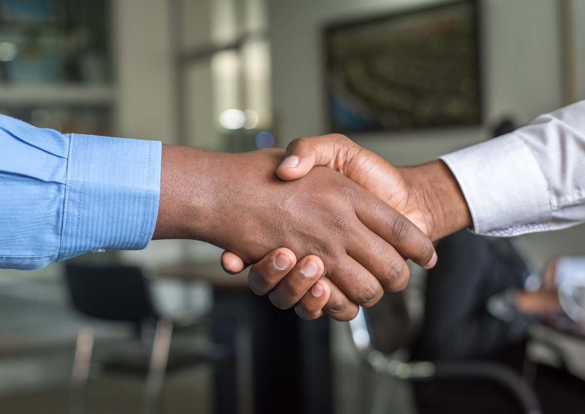Business partners celebrating success